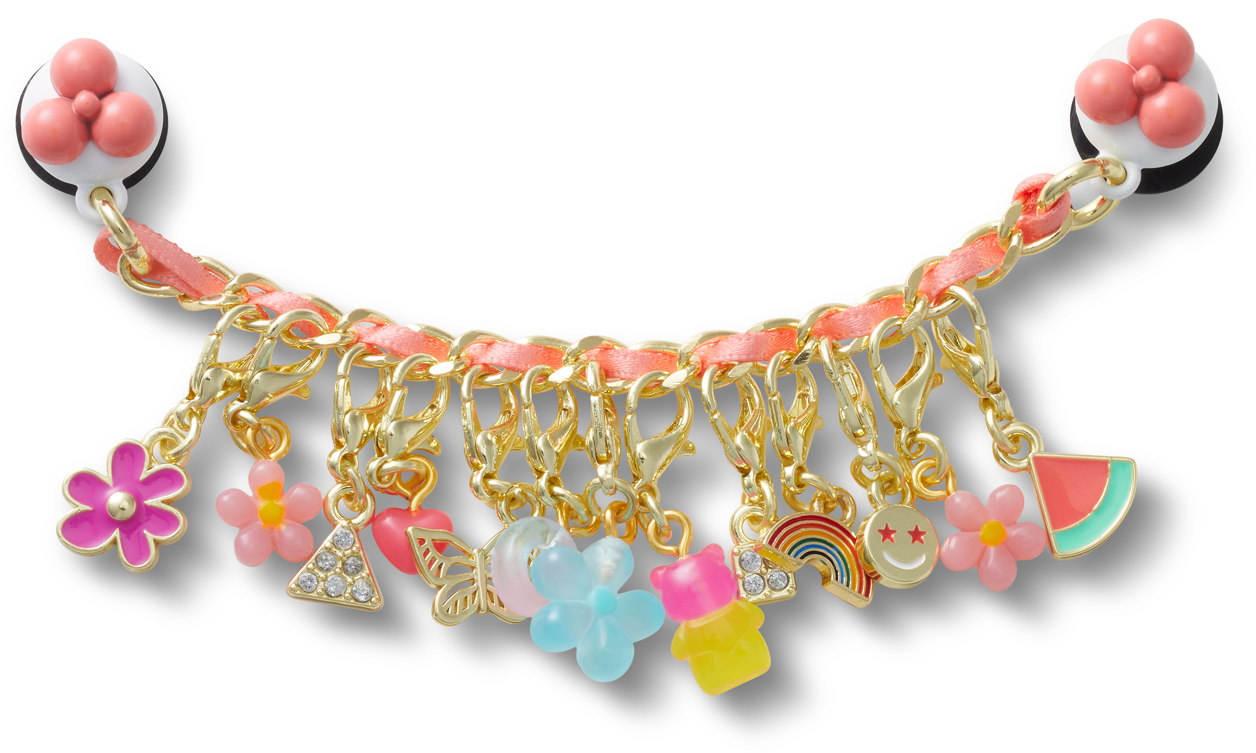 PINK ADJUSTABLE CHARM CHAIN JIBBITZ CHARMS