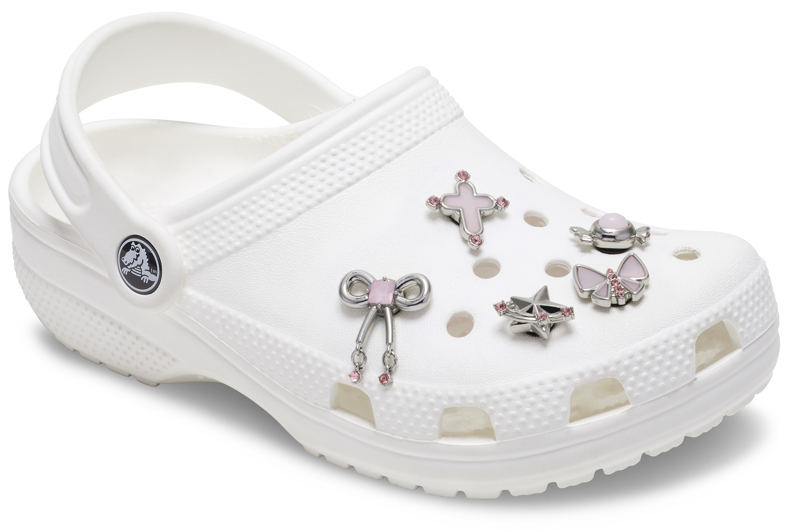 SILVER AND PINK 5 PACK JIBBITZ CHARMS image number null