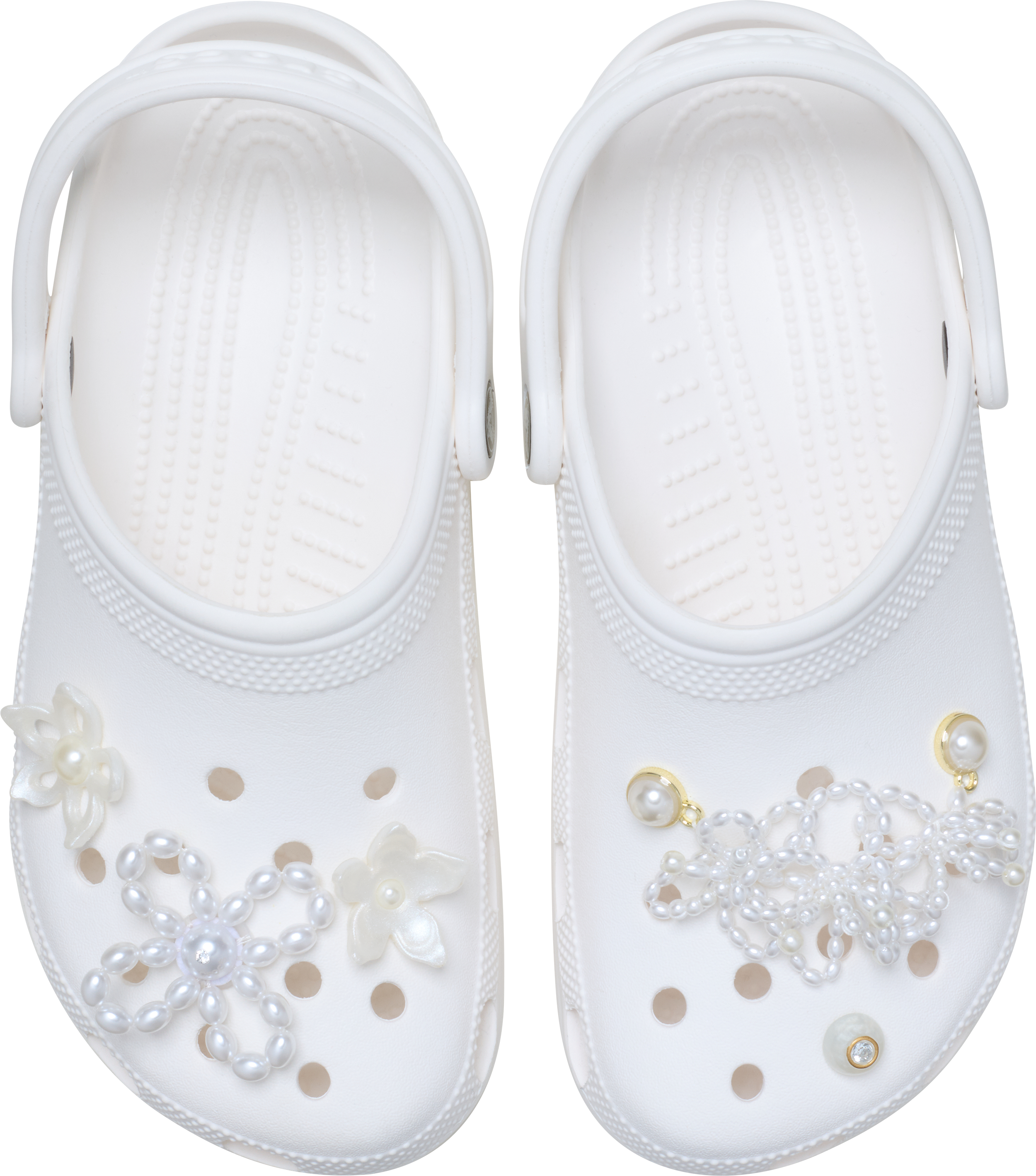 WHITE PEARL BEADED 5 PACK JIBBITZ CHARMS image number null