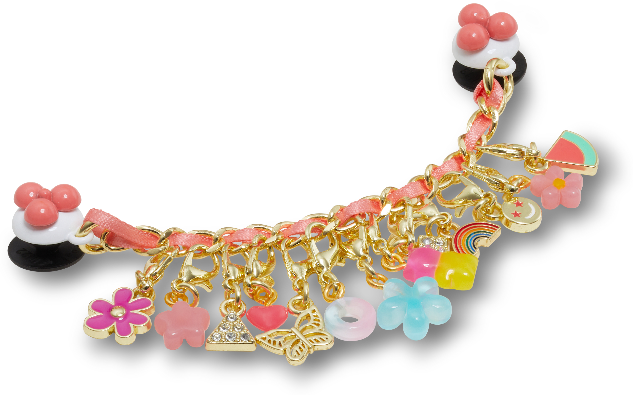 PINK ADJUSTABLE CHARM CHAIN JIBBITZ CHARMS image number null