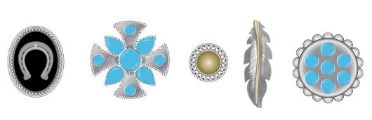 SMT TURQUOISE AND SILVER 5 PACK JIBBITZ CHARMS